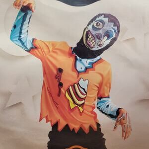 2 Pc Hyde And Eek Kids Zombie Costume: Shirt & Mask - OSFM NEW